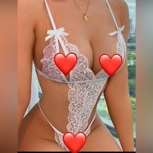 NEW! Sexy Lacy White Teddy!